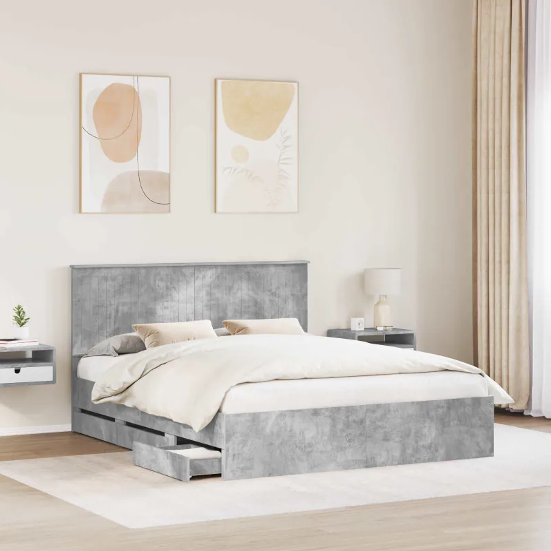 Lovos rėmas Betono pilka 160 x 200 cm Inžinerinė mediena
