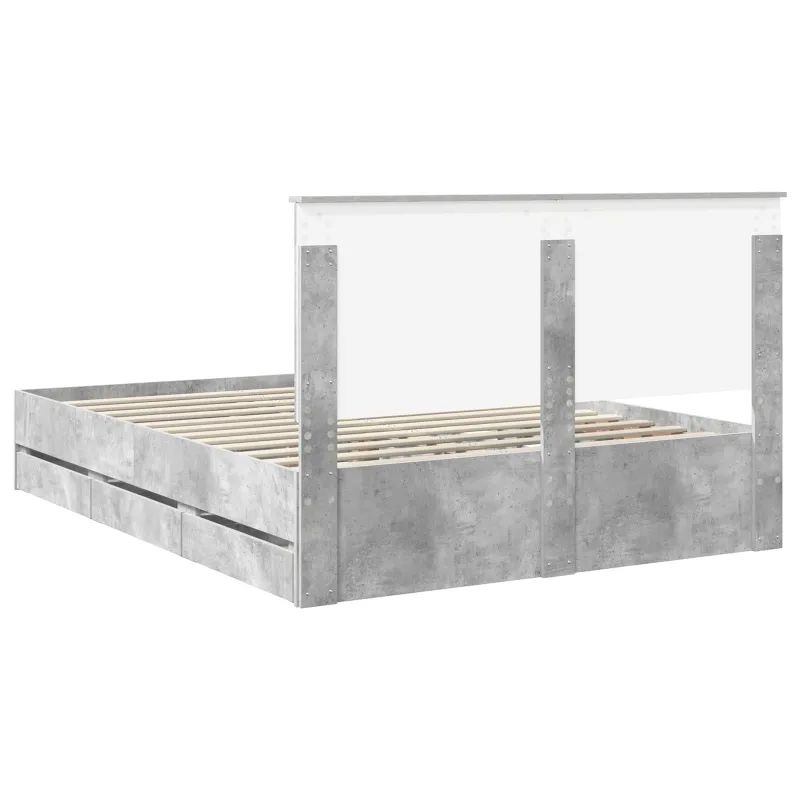 Lovos rėmas Betono pilka 150 x 200 cm Inžinerinė mediena