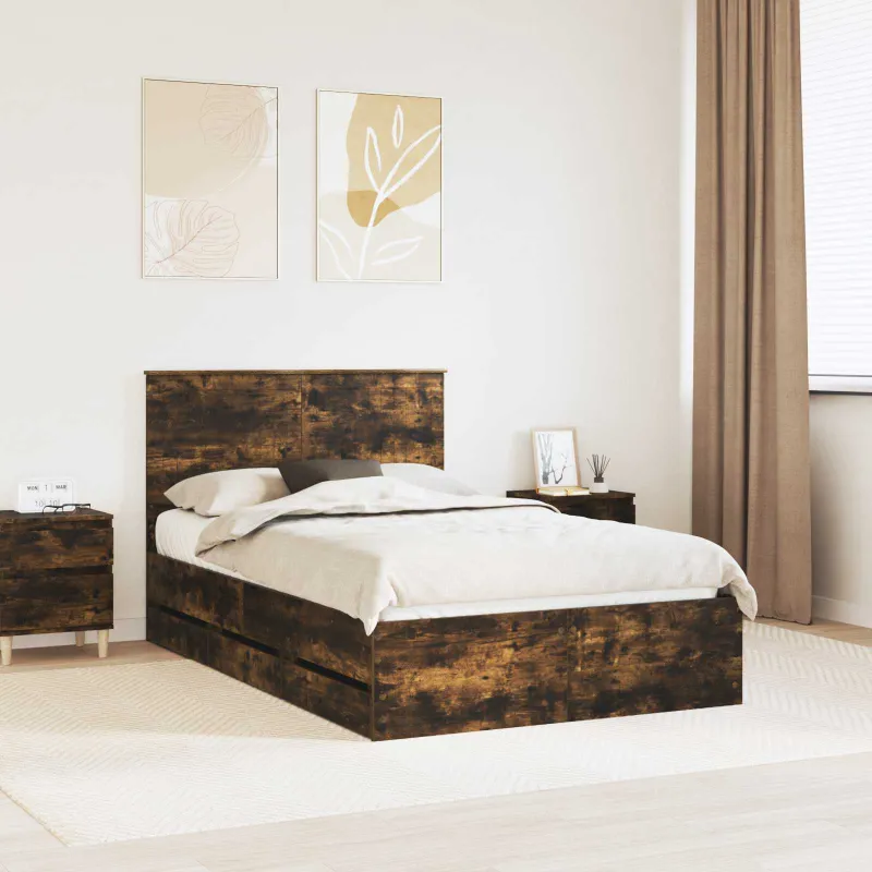 Lovos rėmas Rūkyta ąžuolas 120 x 200 cm Inžinerinė mediena