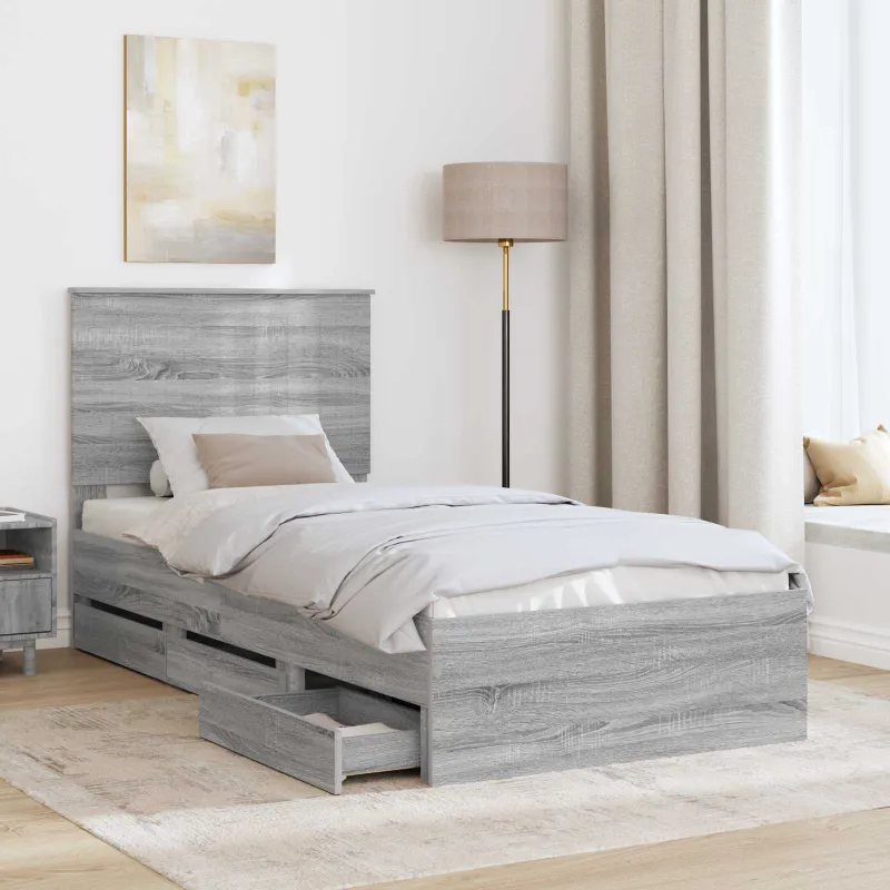 Lovos rėmas Pilkas Sonoma 90 x 200 cm Inžinerinė mediena