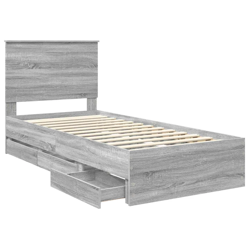 Lovos rėmas Pilkas Sonoma 90 x 200 cm Inžinerinė mediena