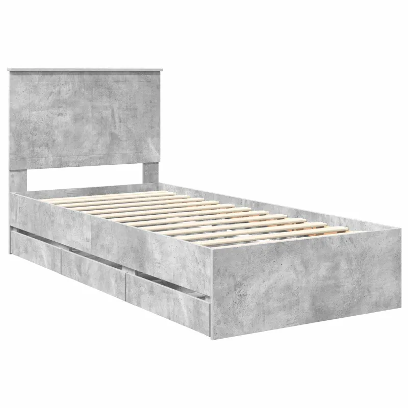 Lovos rėmas Betono pilka 90 x 190 cm Inžinerinė mediena