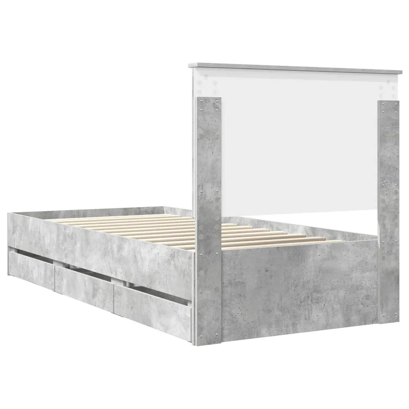 Lovos rėmas Betono pilka 90 x 190 cm Inžinerinė mediena