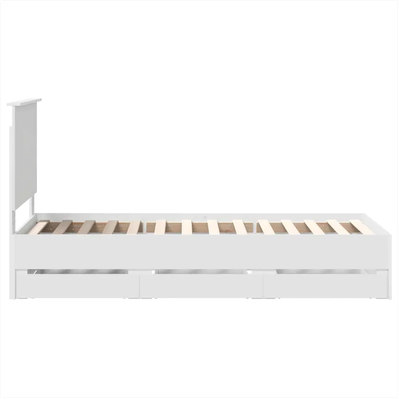 Lovos rėmas su stalčių Balta 75 x 190 cm Inžinerinė mediena