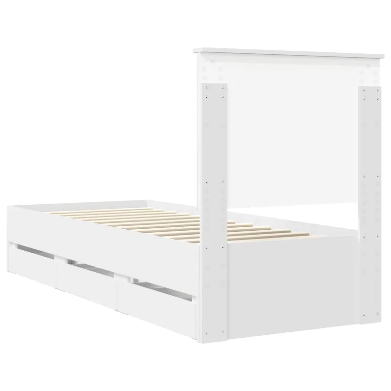 Lovos rėmas su stalčių Balta 75 x 190 cm Inžinerinė mediena