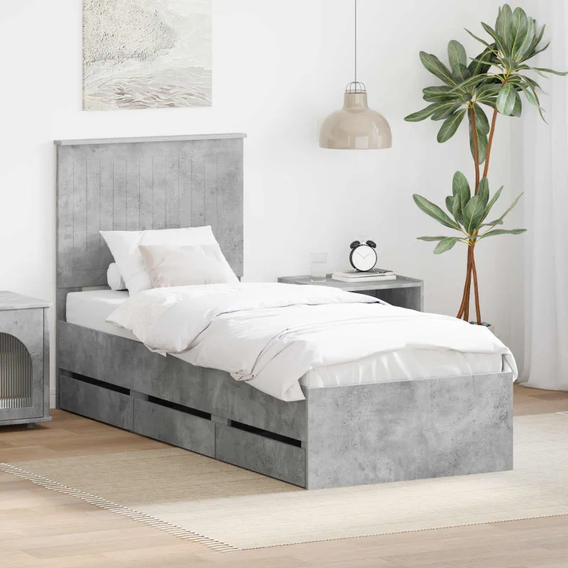Lovos rėmas Betono pilka 75 x 190 cm Inžinerinė mediena