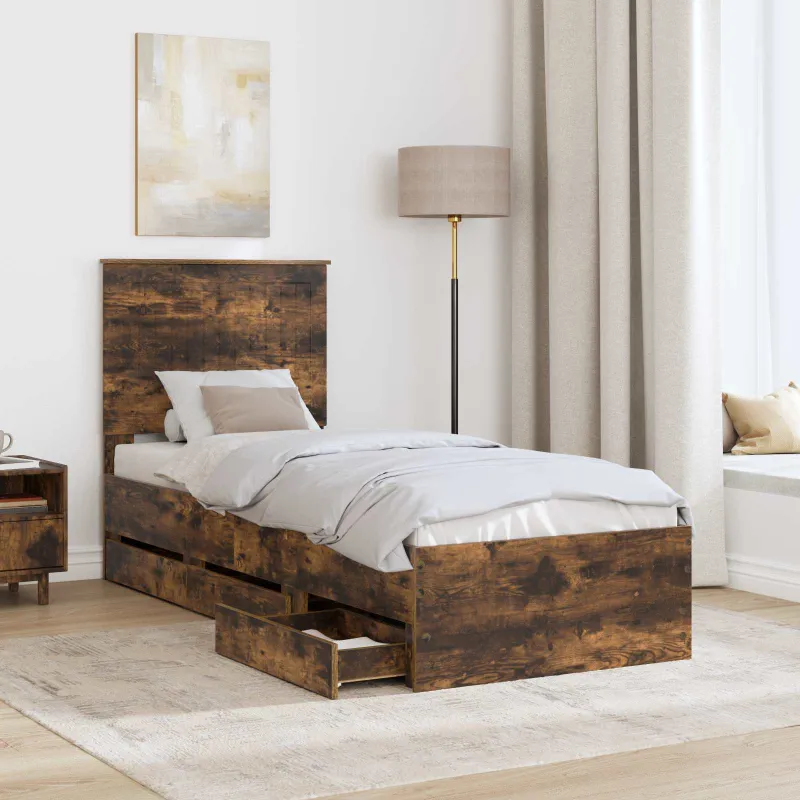 Lovos rėmas Rūkyta ąžuolas 75 x 190 cm Inžinerinė mediena