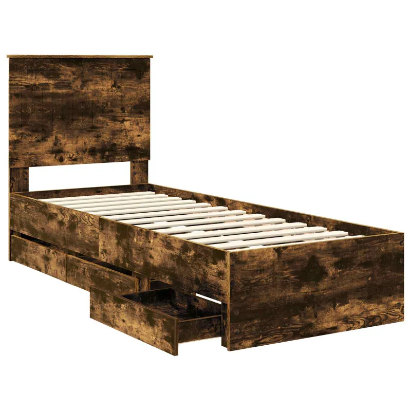 Lovos rėmas Rūkyta ąžuolas 75 x 190 cm Inžinerinė mediena
