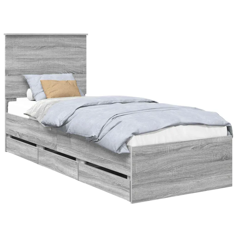 Lovos rėmas Pilkas Sonoma 75 x 190 cm Inžinerinė mediena