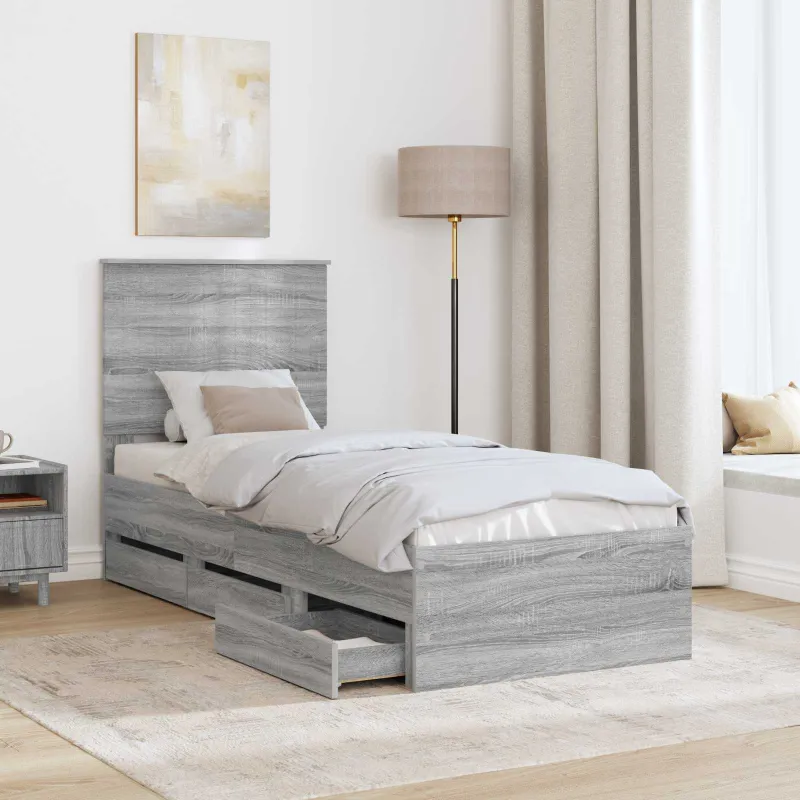 Lovos rėmas Pilkas Sonoma 75 x 190 cm Inžinerinė mediena