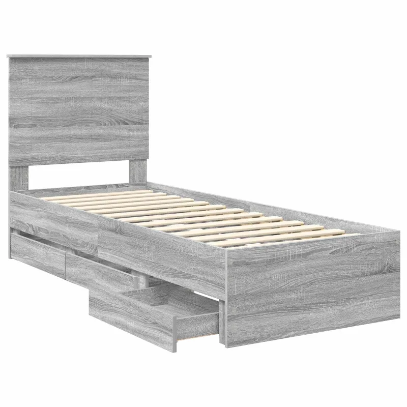 Lovos rėmas Pilkas Sonoma 75 x 190 cm Inžinerinė mediena