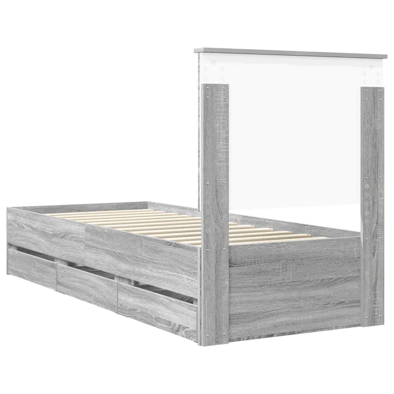 Lovos rėmas Pilkas Sonoma 75 x 190 cm Inžinerinė mediena