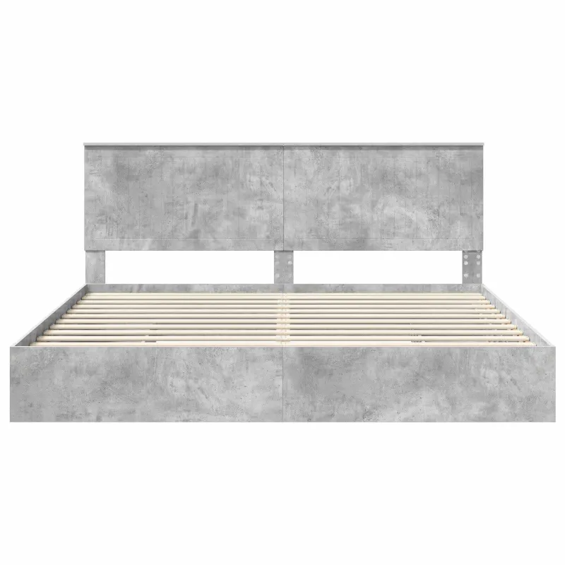 Saugos lova Betono pilka 200 x 200 cm Apdirbta mediena