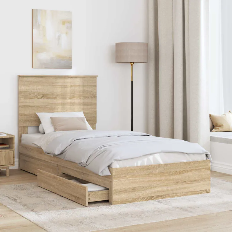 Saugos lova Sonoma ąžuolas 90 x 200 cm Apdirbta mediena