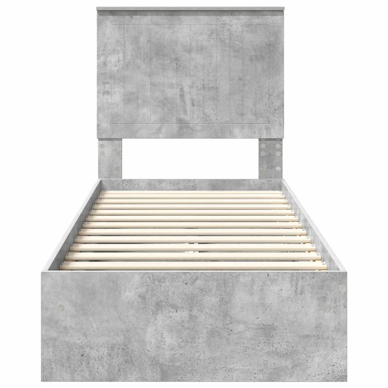 Saugos lova Betono pilka 75 x 190 cm Apdirbta mediena