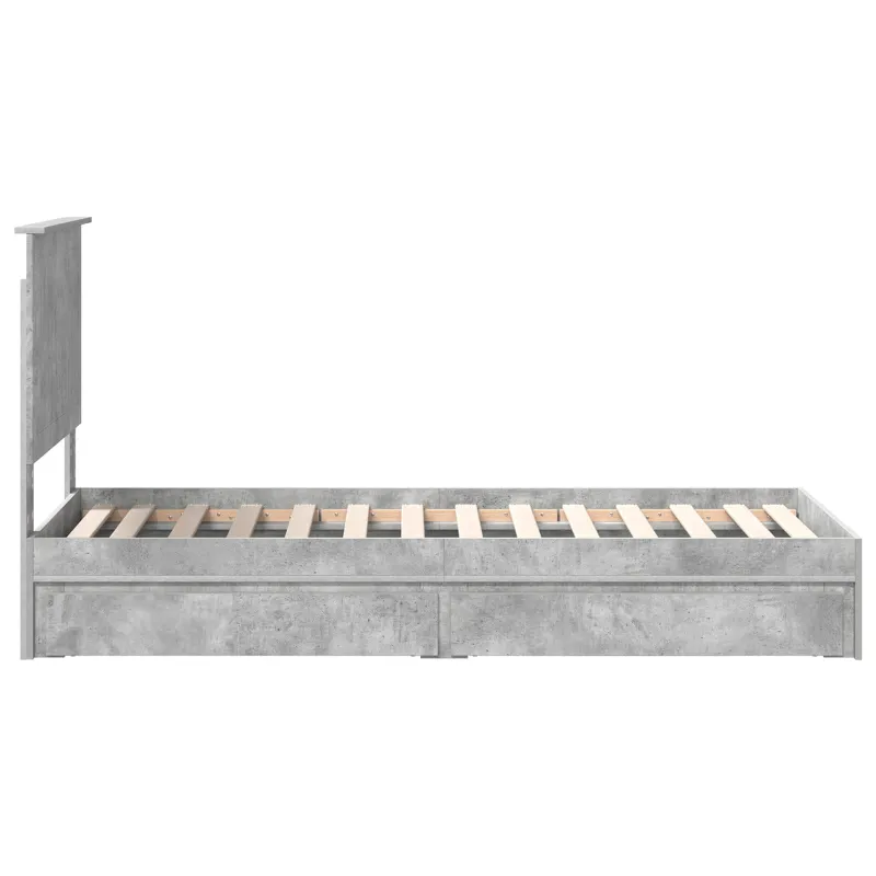 Saugos lova Betono pilka 75 x 190 cm Apdirbta mediena