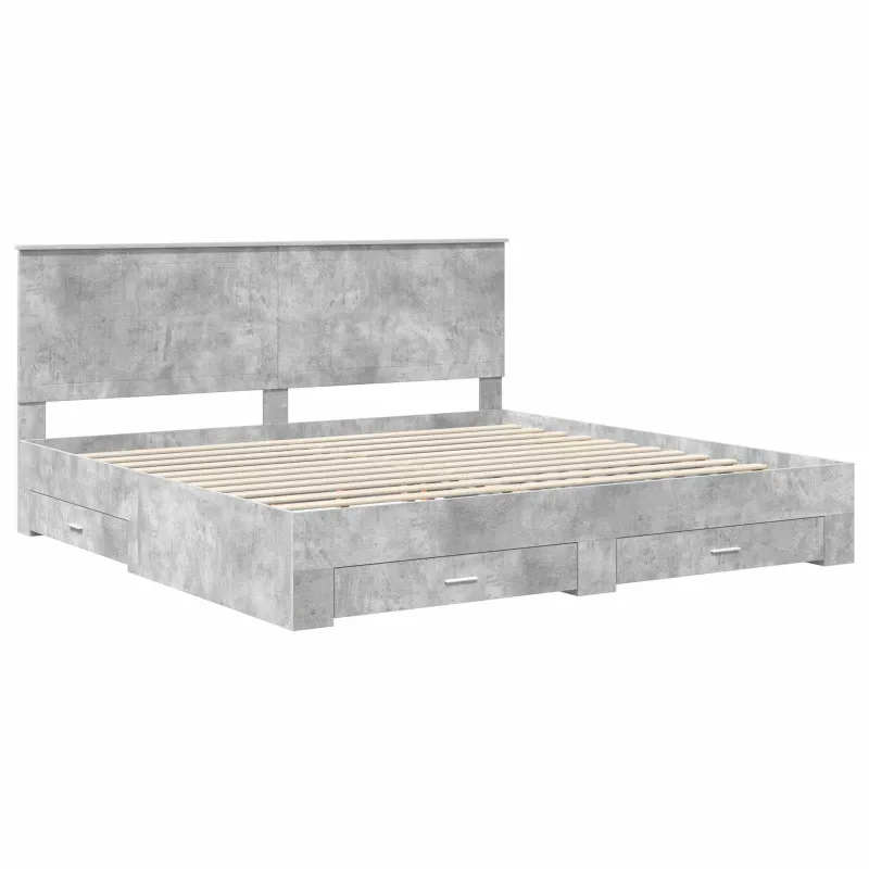 Lovos rėmas Betono pilka 200 x 200 cm Apdirbta mediena