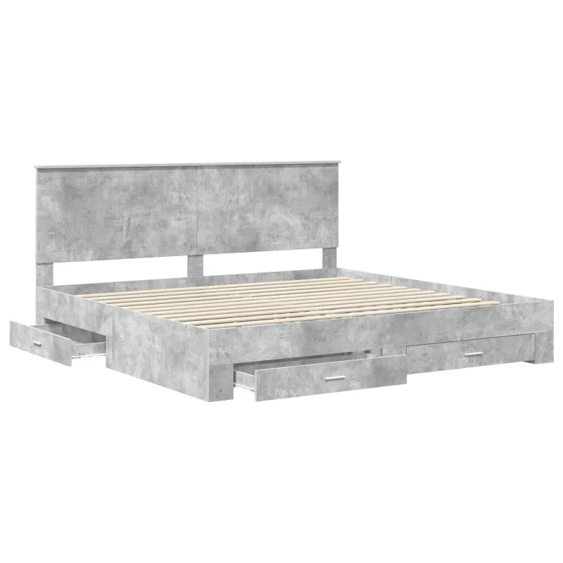 Lovos rėmas Betono pilka 200 x 200 cm Apdirbta mediena