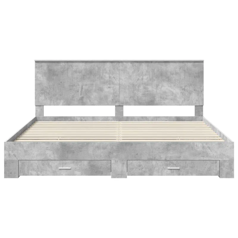 Lovos rėmas Betono pilka 200 x 200 cm Apdirbta mediena