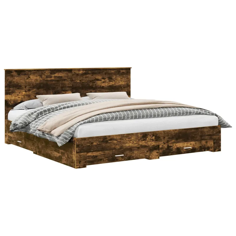 Lovos rėmas Rūkyta ąžuolas 200 x 200 cm Apdirbta mediena