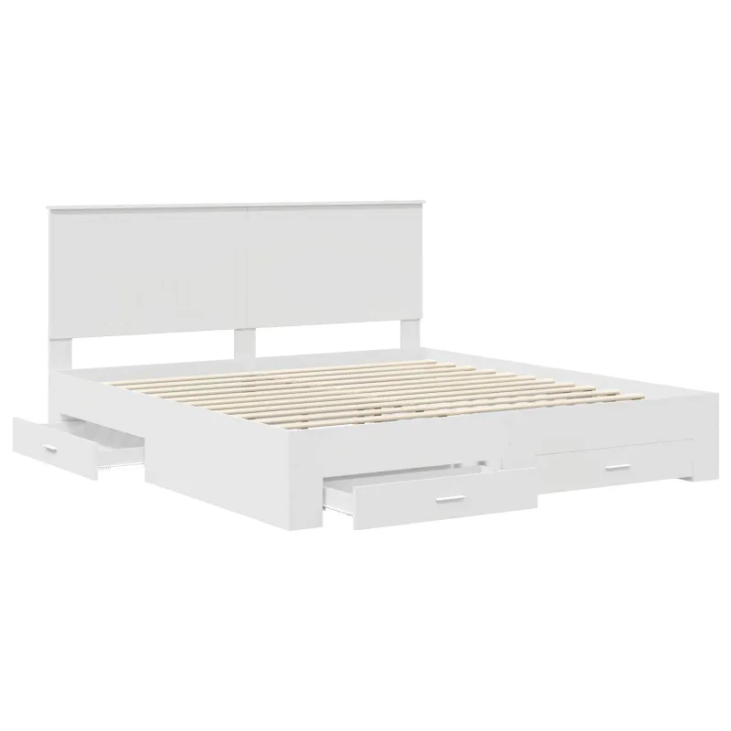 Lovos rėmas su galvūgalio Balta 180 x 200 cm Apdirbta mediena