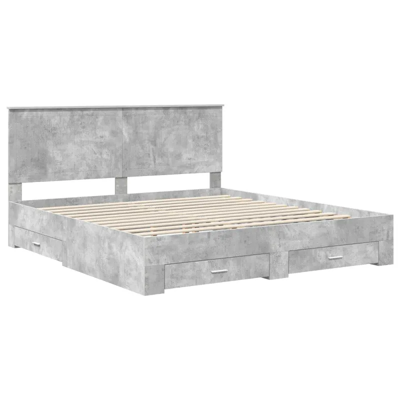 Lovos rėmas Betono pilka 180 x 200 cm Apdirbta mediena