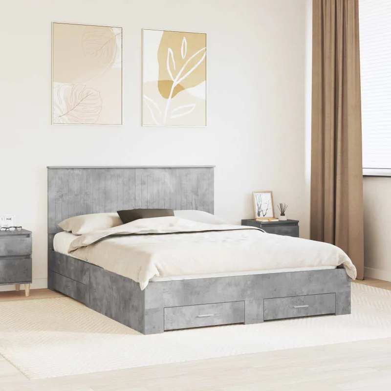 Lovos rėmas Betono pilka 150 x 200 cm Apdirbta mediena