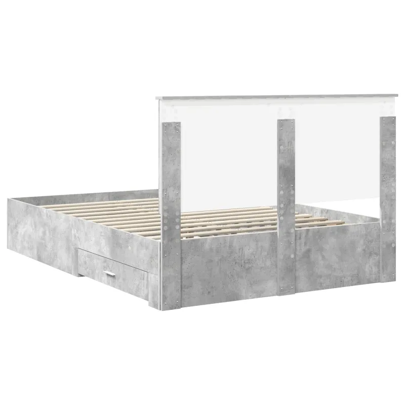 Lovos rėmas Betono pilka 135 x 190 cm Apdirbta mediena