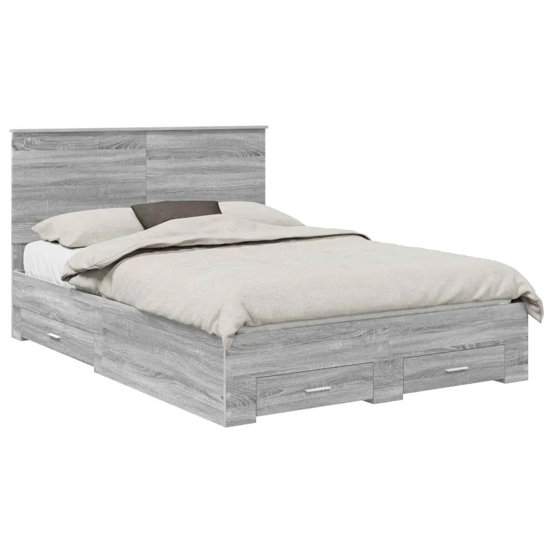 Lovos rėmas Pilkas Sonoma 135 x 190 cm Apdirbta mediena