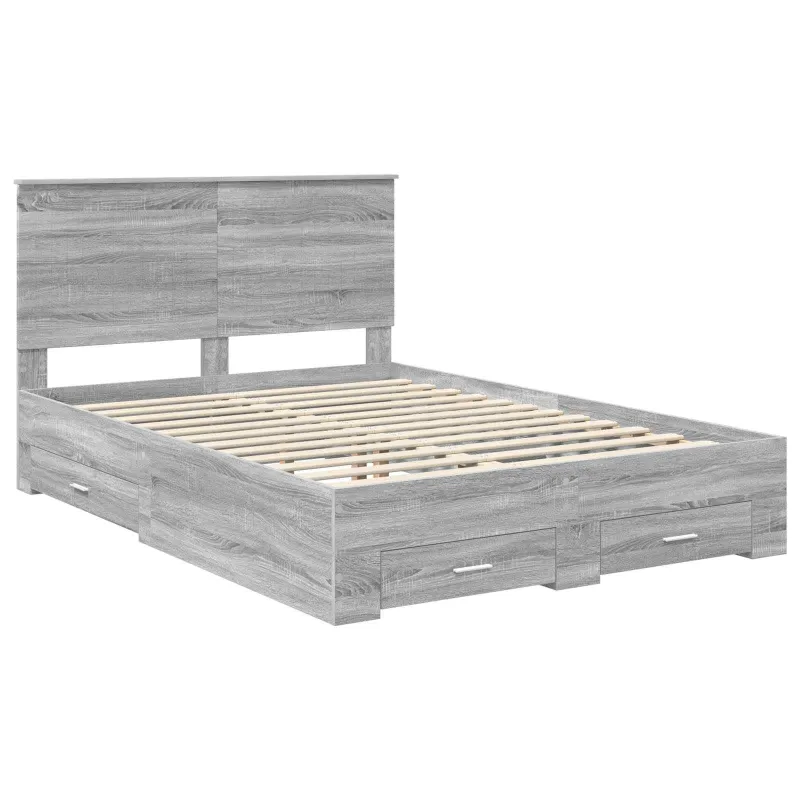 Lovos rėmas Pilkas Sonoma 135 x 190 cm Apdirbta mediena