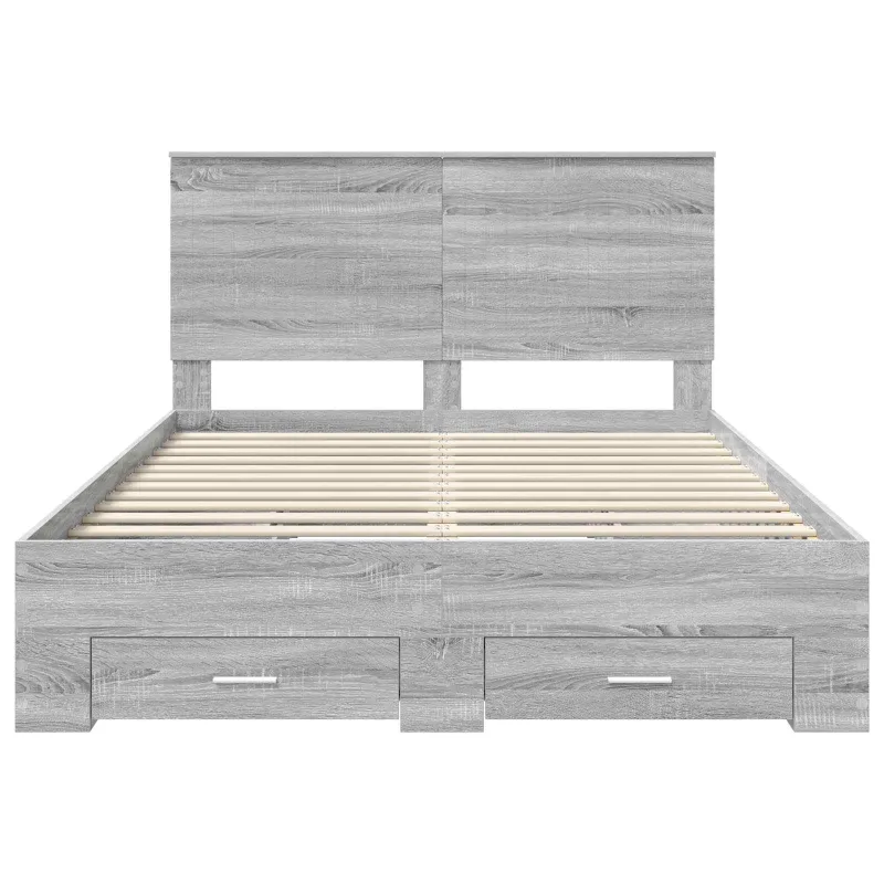 Lovos rėmas Pilkas Sonoma 135 x 190 cm Apdirbta mediena