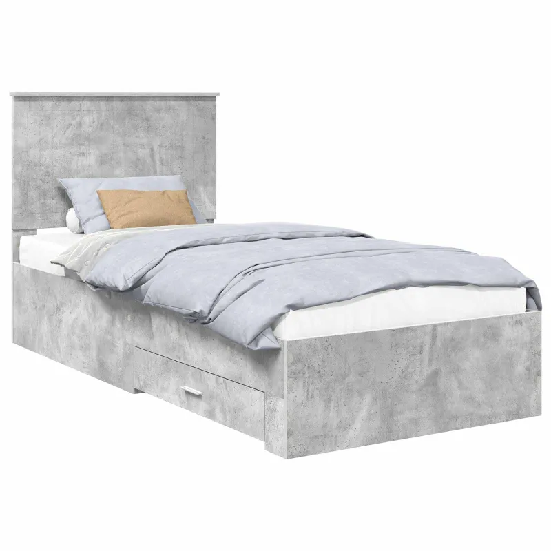 Lovos rėmas Betono pilka 90 x 200 cm Apdirbta mediena