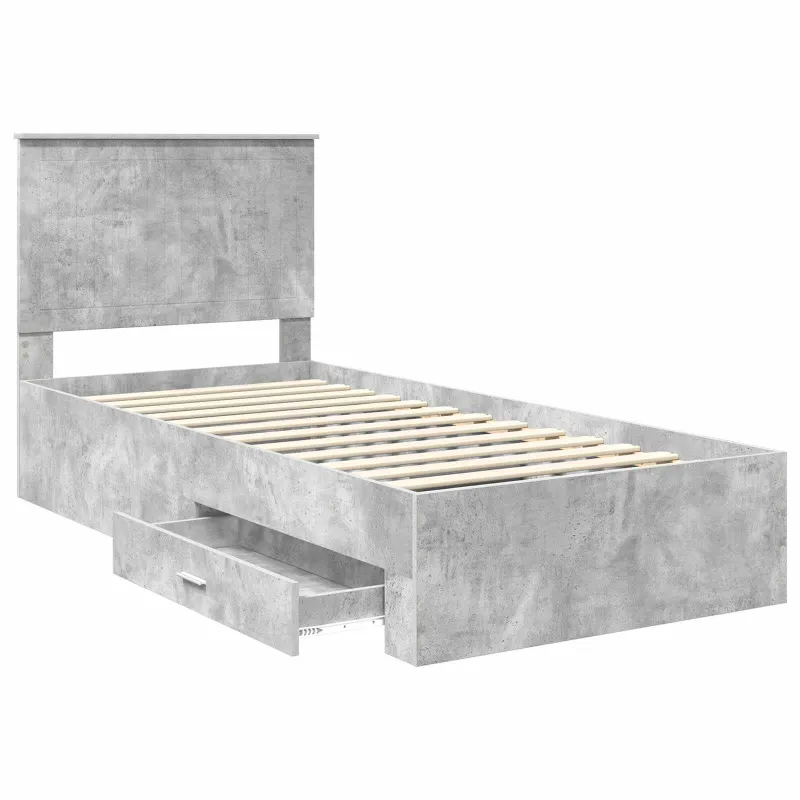 Lovos rėmas Betono pilka 90 x 200 cm Apdirbta mediena