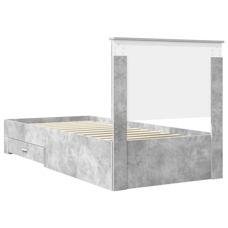 Lovos rėmas Betono pilka 90 x 200 cm Apdirbta mediena
