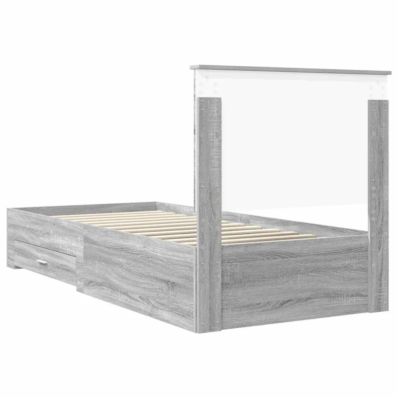 Lovos rėmas Pilkas Sonoma 90 x 200 cm Apdirbta mediena
