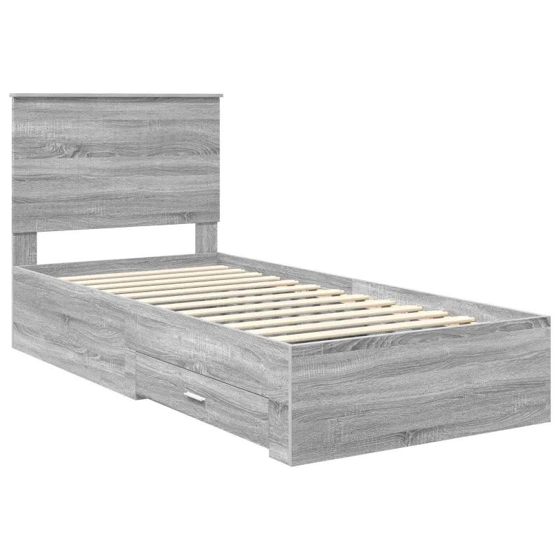 Lovos rėmas Pilkas Sonoma 90 x 190 cm Apdirbta mediena
