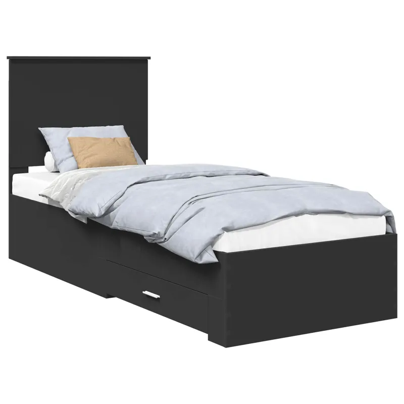 Lovos rėmas Juodas ir sidabrinis 70 x 190 cm Apdirbta mediena
