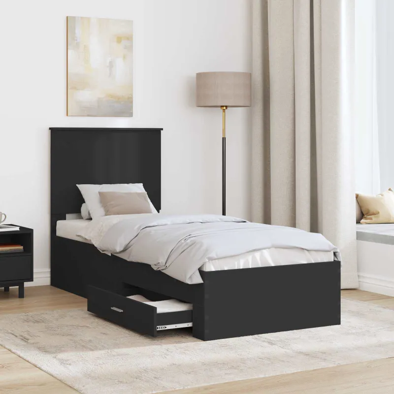 Lovos rėmas Juodas ir sidabrinis 70 x 190 cm Apdirbta mediena