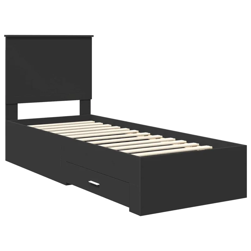 Lovos rėmas Juodas ir sidabrinis 70 x 190 cm Apdirbta mediena