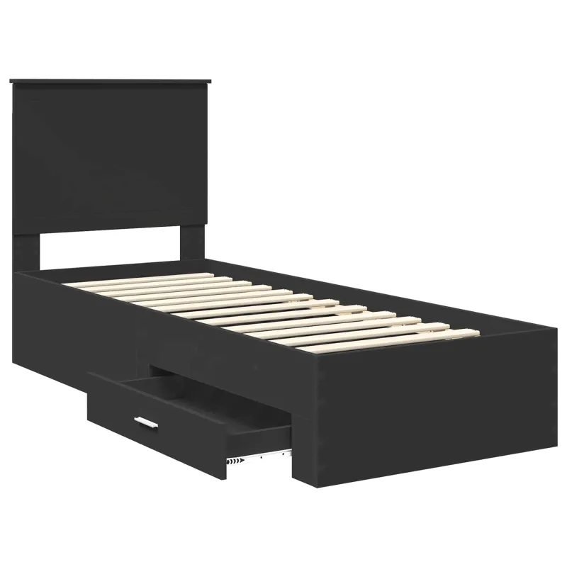Lovos rėmas Juodas ir sidabrinis 70 x 190 cm Apdirbta mediena