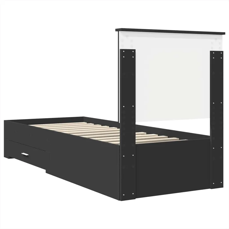 Lovos rėmas Juodas ir sidabrinis 70 x 190 cm Apdirbta mediena