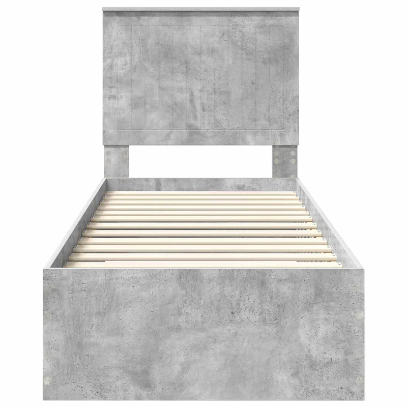 Lovos rėmas su galvūgalio Betono pilko ir sidabro 70 x 190 cm