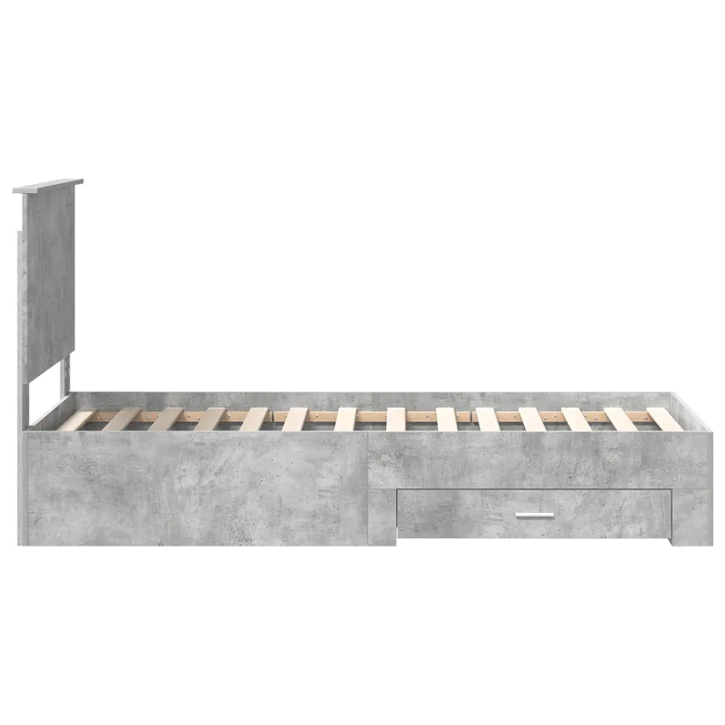 Lovos rėmas su galvūgalio Betono pilko ir sidabro 70 x 190 cm