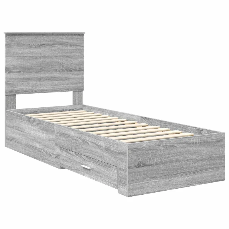 Lovos rėmas su galvūgalio Pilko Sonamos ir sidabro 70 x 190 cm