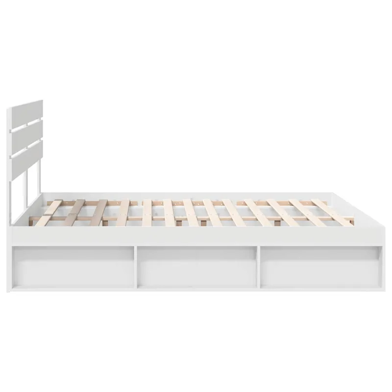 Lovos rėmas Balta 200 x 200 cm Kietos pušies mediena