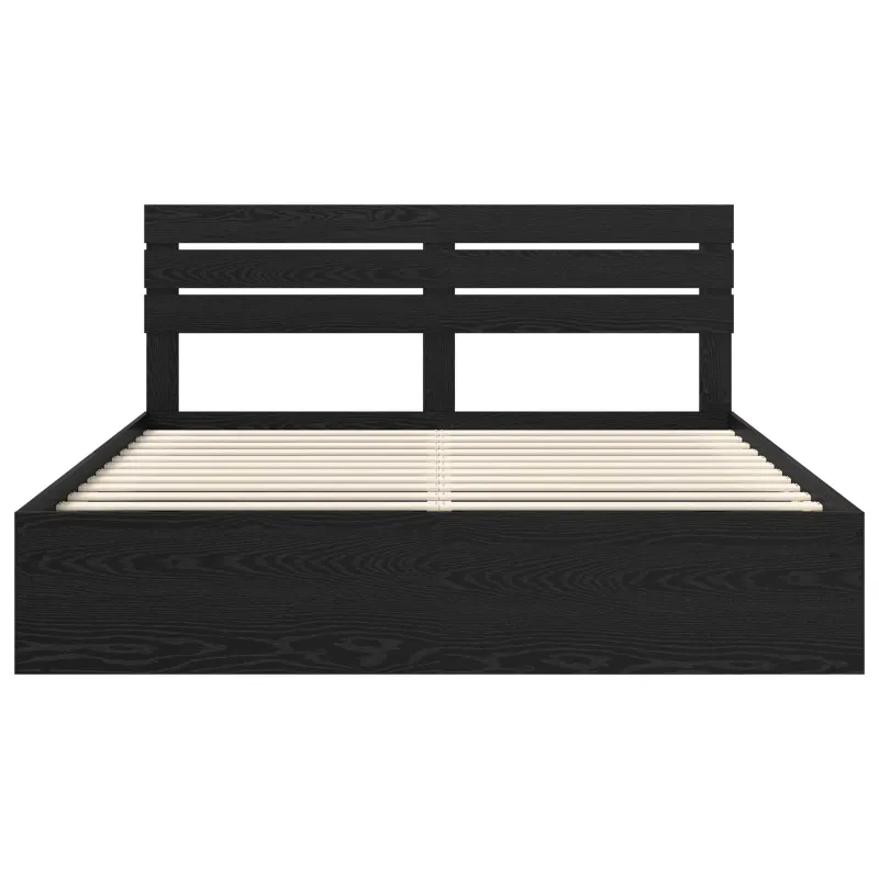Lovos rėmas Juoda 200 x 200 cm Kietos pušies mediena