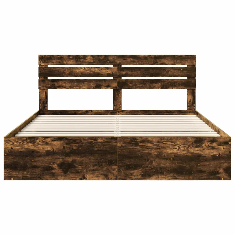 Lovos rėmas Rūkyta ąžuolas 200 x 200 cm Kietos pušies mediena