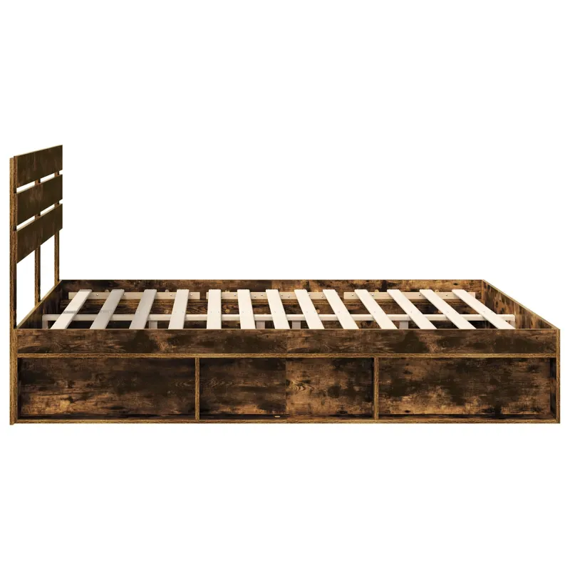 Lovos rėmas Rūkyta ąžuolas 200 x 200 cm Kietos pušies mediena