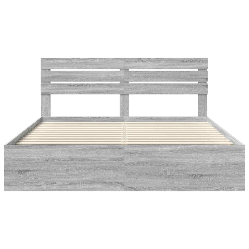 Lovos rėmas Pilkas Sonoma 200 x 200 cm Kietos pušies mediena