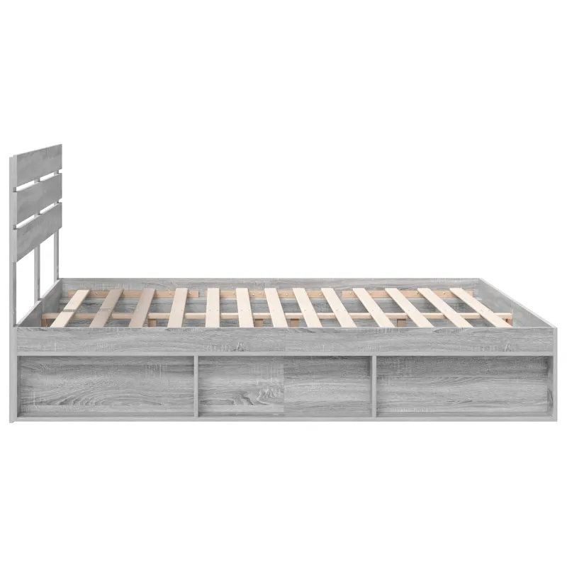 Lovos rėmas Pilkas Sonoma 200 x 200 cm Kietos pušies mediena
